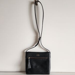 Kate Spade Black Pebble Leather Chester Street Dessi Crossbody Bag Purse